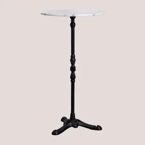 Wysoki Stół Barowy Z Marmuru Roma Biały Marmur & Redondo & Czarny - Sklum