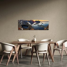 Obraz - Krajobraz (z zegarem) (90x30 cm)