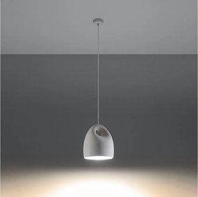 Lampy wiszące nowoczesny Zenna, ceramika - 1 źródło światła 3000K - L.25 x H.126 cm - biały