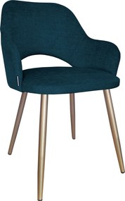 Krzesło Milano tkanina Vogue noga metalowa : Kolor nogi - Złota stożek, Kolor tkaniny - VOGUE - VOGUE 13, Typ siedziska - Siedzisko stałe