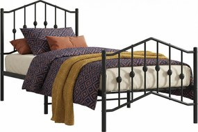 Czarne metalowe łóżko jednoosobowe 80x200 cm P0-F40