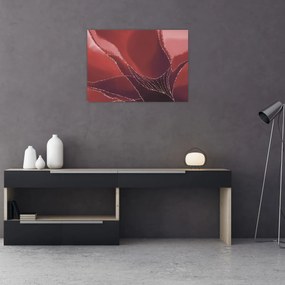 Obraz - Czerwony abstrakcyjny kwiat N⁰2 (70x50 cm)