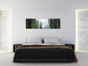 Obraz leśnego jeziora (170x50 cm)