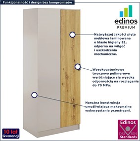 Narożna szafa uchylna w kolorze kaszmir + dąb artisan M7-B52