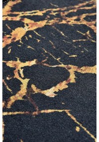 Czarno-złoty dywanik łazienkowy 60x40 cm Goldes − Foutastic