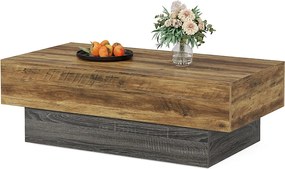 Stolik kawowy w stylu rustykalnym 140 cm, duży prostokątny stolik do herbaty do salonu