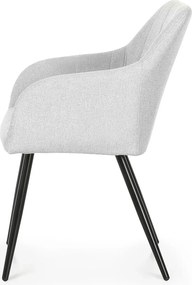 Zestaw 6 szarych krzeseł pikowanych - Cormelis 3X