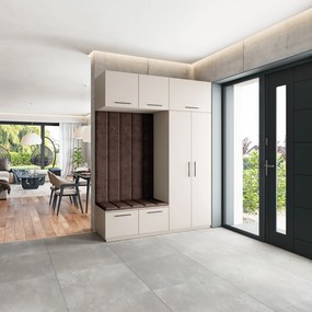 Masseno Garderoba REMA 180/240/60 cm Nowoczesna Szafa do Przedpokoju Kaszmir, MONOLITH 29 (Brązowy)
