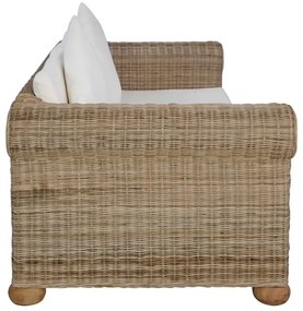 Brązowa 2-osobowa sofa z rattanu - Asha