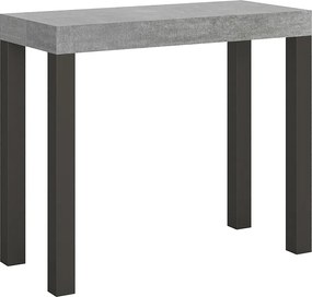 Konsola rozkładana 90x40/196 cm Everyday Small Cementu rama w kolorze Antracytu