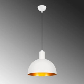 Lampa wisząca w biało-złotym kolorze z metalowym kloszem ø 30 cm Sivani – Opviq lights