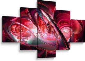 Obraz czerwonych fraktali (125x70 cm)