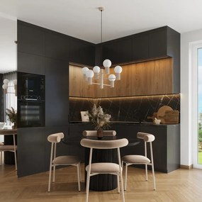 Żyrandol HALO 6 taupe ryflowany  SOLLUX  LIGHTING