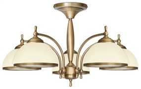 Pięcioramienny niski żyrandol mosiężny CR-S5KE