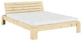 Łóżko dwuosobowe z litego drewna sosnowego ze stelażem 160x200 cm w naturalnym kolorze Layers – Karup Design