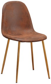 Zote krzeso Teok z brzowej skóry w stylu vintage