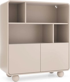 Kaszmirowy nowoczesny regał witryna z szafką R7-A21