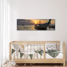 Obraz statku na brzegu (170x50 cm)