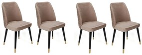 Zestaw krzeseł do jadalni Hugo Beige and Black, 4szt.