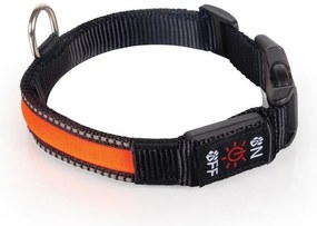 Tommi Obroża LED z możliwością ładowania, rozmiarM, 40–50 cm, pomarańczowa