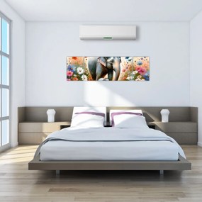 Obraz - Słoniowa mama, akwarela (170x50 cm)