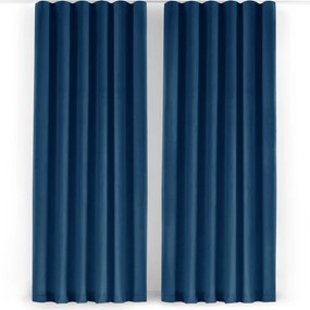 Niebieska aksamitna zasłona częściowo zaciemniająca (dimout) 265x225 cm Velto – Filumi