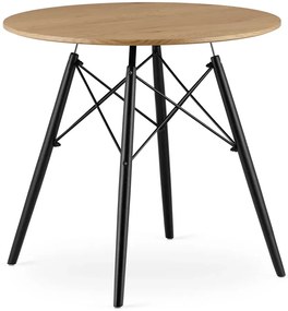 Okrągły skandynawski stół 80 cm dąb - Fivi 7X