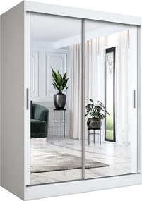 Biała szafa przesuwna z lustrem 150 cm B0-H20