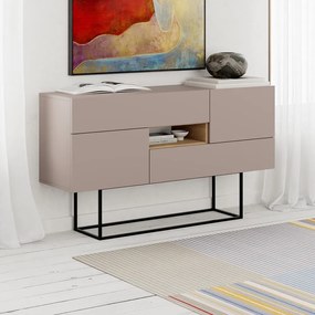 Szarobeżowa niska komoda 145x82 cm Titan – Marckeric