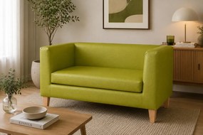 Sofa Monaco : Kolor nogi - Drewno, Kolor tkaniny - EKO-SKÓRA - 5D, Typ tkaniny - Eko-skóra , Wysokość nogi - 15 cm