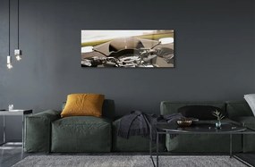 Obraz na szkle Motocykl droga niebo góry