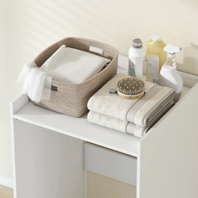 HOMCOM Szafka łazienkowa wnękowa z otwartą półką, szafka łazienkowa do małych pomieszczeń, 64 x 60 x 97,5 cm, Biały | Aosom PL