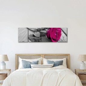 Obraz - Różowa róża (170x50 cm)