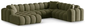 Zielony narożnik z tkaniny szenilowej (prawostronny/w kształcie litery U) Treno – Cosmopolitan Design