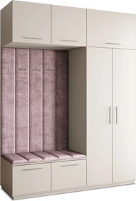 Masseno Garderoba REMA 180/240/60 cm Nowoczesna Szafa do Przedpokoju Kaszmir, MONOLITH 62 (Wrzosowy)