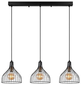 Czarna lampa wisząca z metalowym kloszem Cafu – Opviq lights