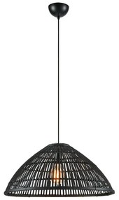 Lampa wisząca w kolorze matowej czerni z bambusowym kloszem ø 58 cm Capello – Markslöjd