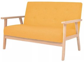 2-osobowa żółta sofa retro - Garner 2X