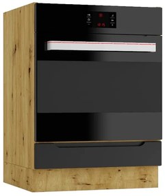 Szafka kuchenna pod piekarnik dąb artisan + czarny - Orfa 13X