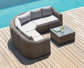 Modułowy narożnik rattanowy BORNEO LUXURY (brązowy)