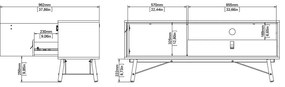 Szafka pod TV w dekorze dębu w naturalnym kolorze 150x60x40 cm Ry – Tvilum