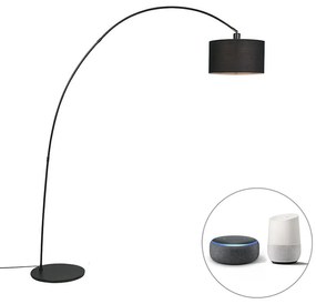 Luk Inteligentna nowoczesna lampa podłogowa łukowa czarna w komplecie z A60 Wifi - Vinossa Nowoczesny Oswietlenie wewnetrzne