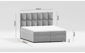 Jasnoszare łóżko boxspring ze schowkiem 160x200 cm Flip – Ropez