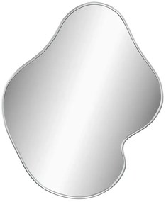 Asymetryczne srebrne lustro wiszące 50x40 cm S4-A19