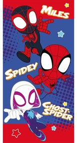 Czerwono-niebieski bawełniany ręcznik dziecięcy 70x140 cm Spidey – Jerry Fabrics