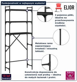 Czarny loftowy regał S3-B87