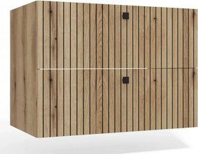 Wisząca szafka 80 cm ryflowana dąb evoke M6-R13