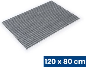 Aluminiowa mata czyszcząca z wkładem dywanowym, 120 x 80 cm, szara
