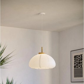Eglo 44064 - Lampa wisząca na przewodzie SUMMERHILL 1xE27/40W/230V Ø 40 cm biała/beżowa