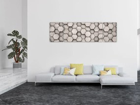 Obraz - Sześciokąty w betonie (170x50 cm)